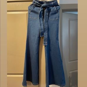 Denim Wide Leg Pants